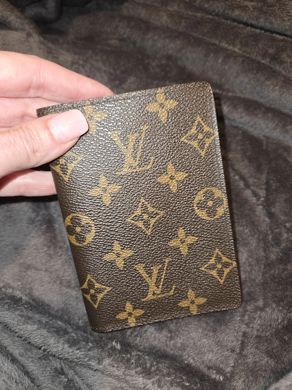 Louis Vuitton Brown and Gold Monogram Passport Sleeve